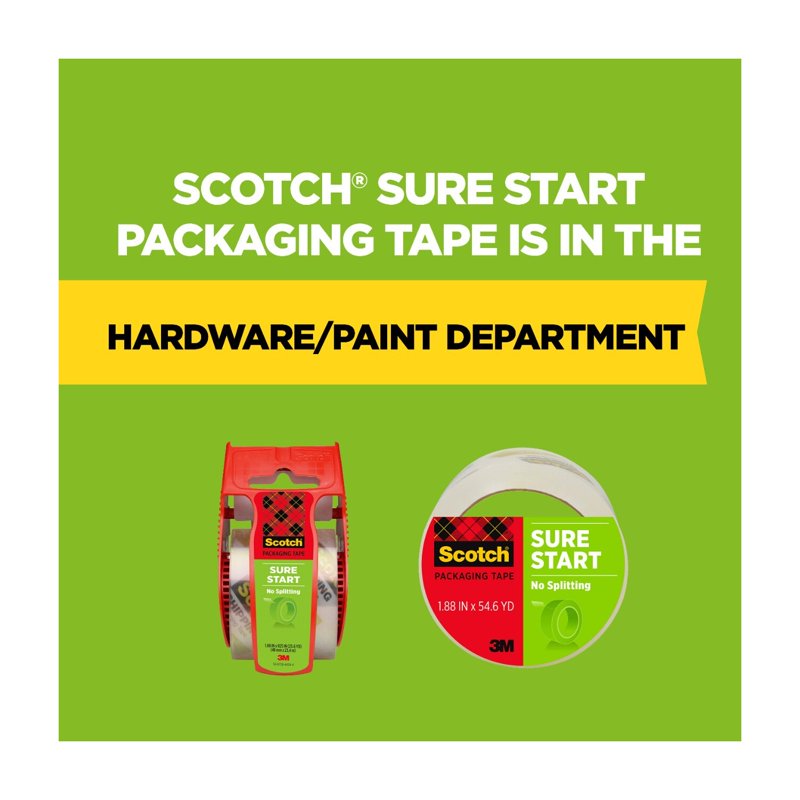 Clear Packaging Tape 1.88 in x 54.6 yds - 4 Rolls, Strong & Easy Start