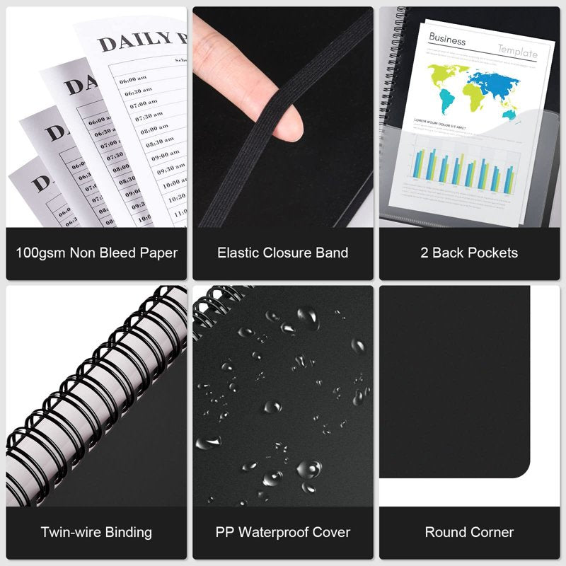 Undated Daily Planner with To-Do List and Hourly Schedule - A4/A5 Options