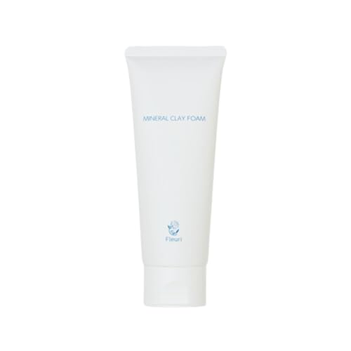 Fleuri - Mineral Clay Foam - Gentle Face Cleanser, Face Wash, Daily Facial Cleanser for Sensitive Skin, Moisturizing Face Wash for Normal to Dry Skin, Made in Japan, 3.5 fl oz, 100g