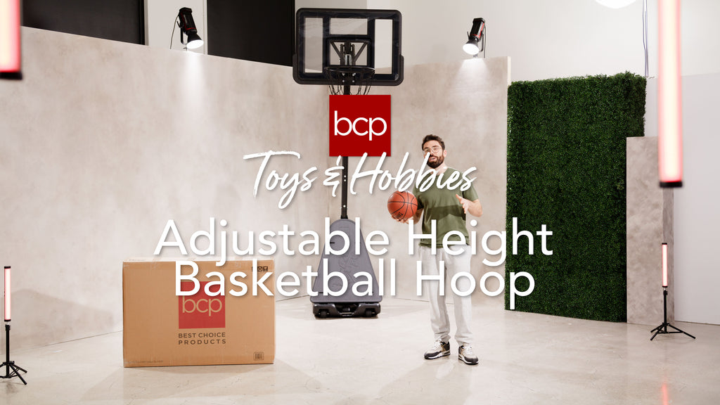Adjustable Portable Basketball Hoop with Shatterproof Backboard & Ball Return