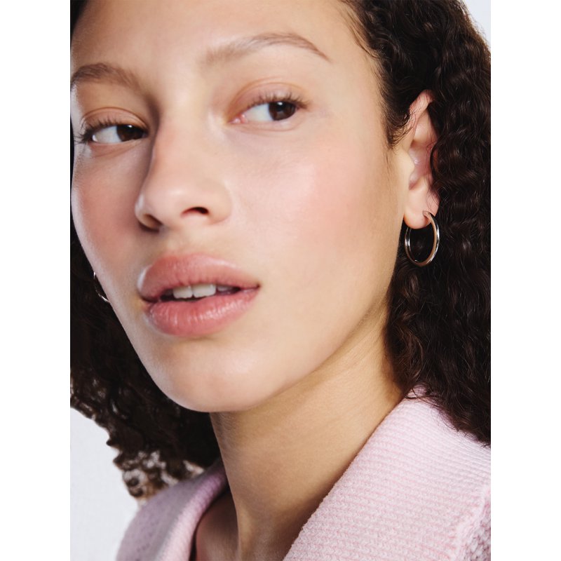 Women's Silver Plated Hoop Earrings Set - 2 Pairs, Demi-Fine Jewelry
