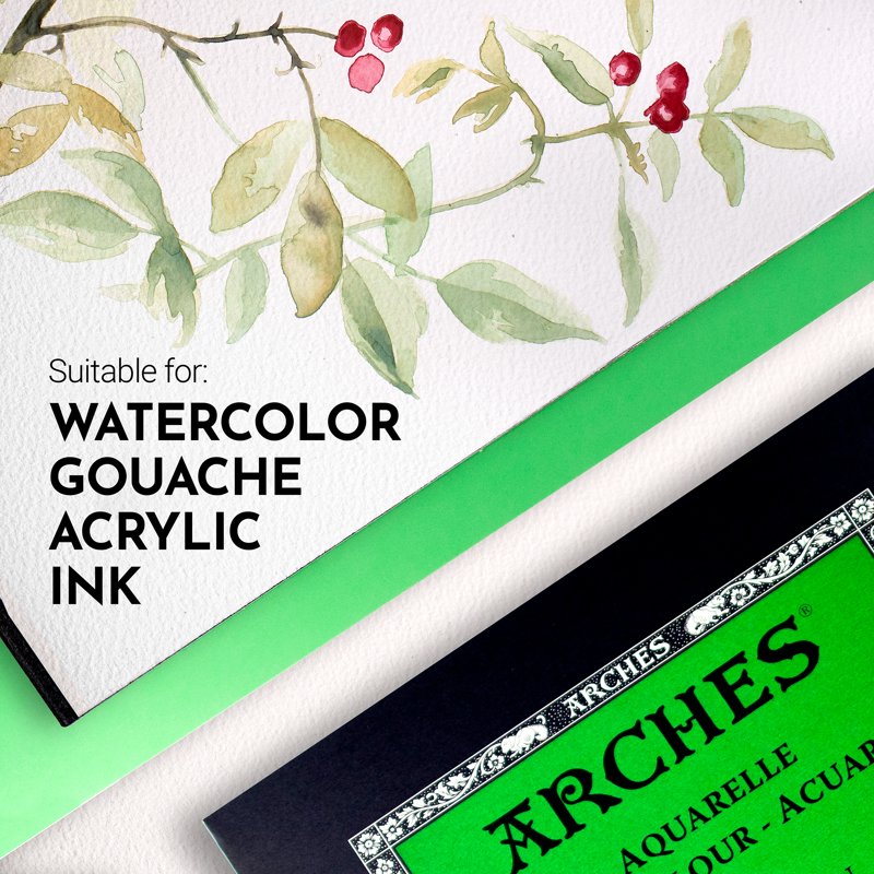 Arches 140 lb Watercolor Pad Cold-Pressed 11.7 x 16.5 Inches - 12 Sheets
