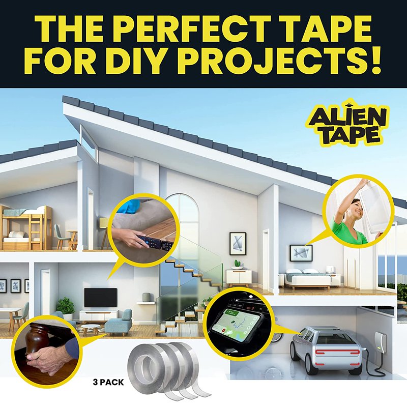 Nano Double Sided Mounting Tape - Heavy Duty Transparent Adhesive, 21 ft