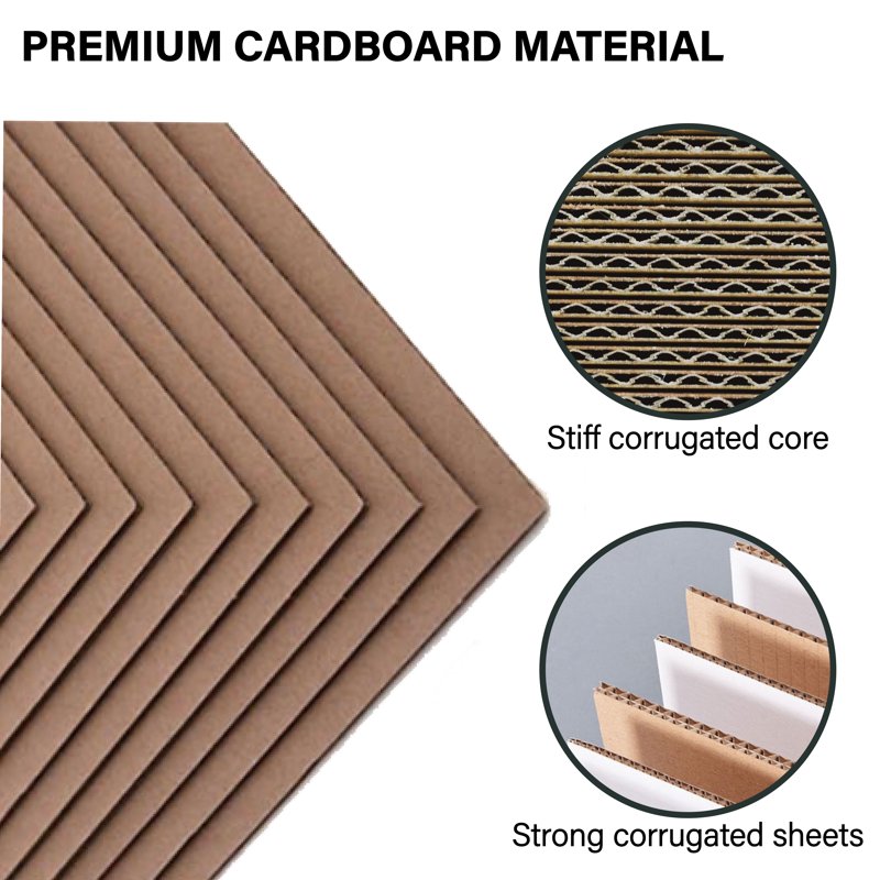 Bulk Corrugated Cardboard Sheets 9x12 Inch for Shipping DIY Crafts & Packaging
