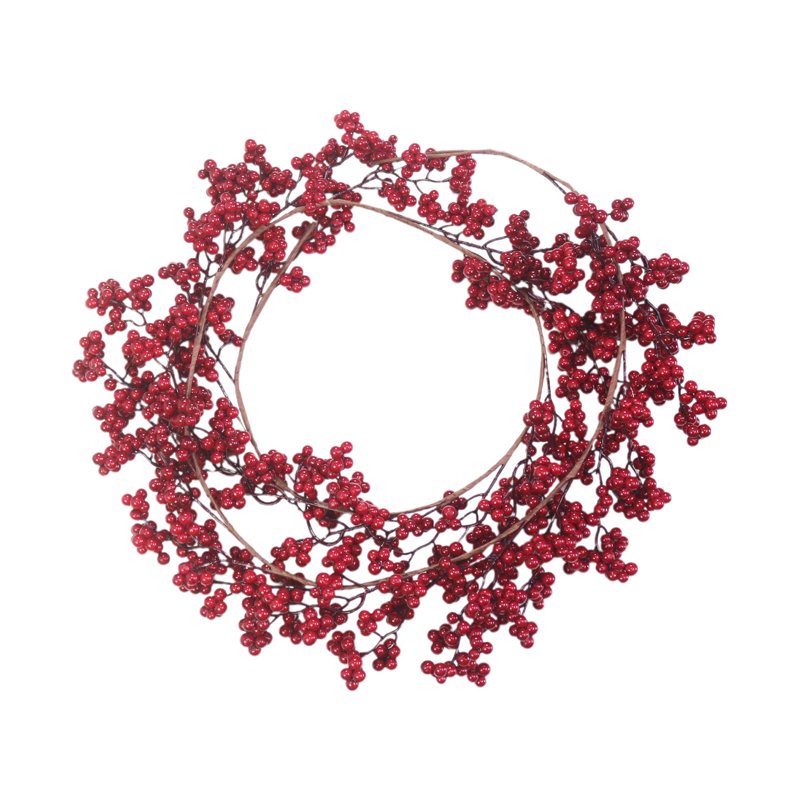 5.9ft Red Berry Christmas Garland with Lights Indoor Decor for Mantel Staircase Tree