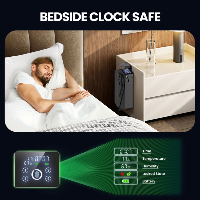Biometric Safe with Fingerprint & Passcode - Compact Security Box for Home & Office
