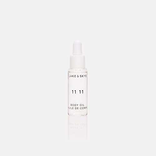 Lake & Skye 11 11 Body Oil Mini - Hydrating with Vitamin E & Sweet Almond Oil - Clean Skin Musk, Sheer & Uplifting Scent - 0.33 fl oz (10 ml)
