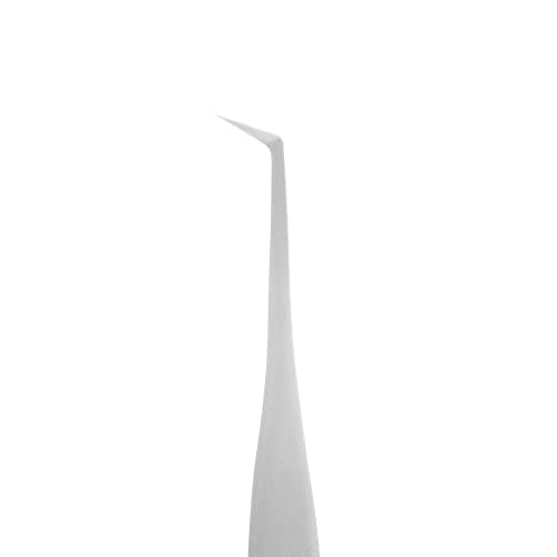 STALEKS PRO Eyelash Tweezers, Silver, Ergonomic, Stainless Steel