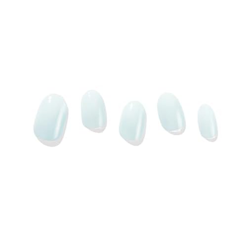 Dashing Diva Glaze Semicured Gel Nail Strips - Blue Salt | Long Lasting, Chip Resistant | LED Nail Lamp Compatible | 34 salon-quality wraps, 2 prep pads, 1 nail file
