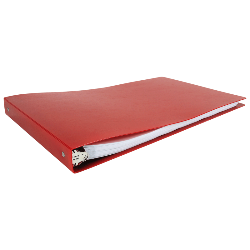 11x17 Poly Binder with 1-Inch Round Ring - Red Office Organizer