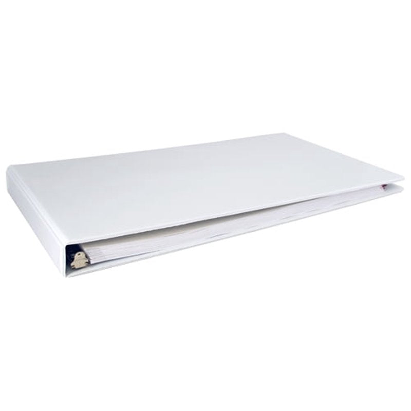 11x17 Vinyl Binder with Top Opening Pockets & 1-Inch Angle-D Rings - White