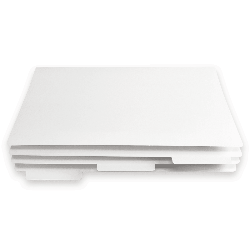 White 11x17 Filing Folders Pack of 60 - Office Organization Documents