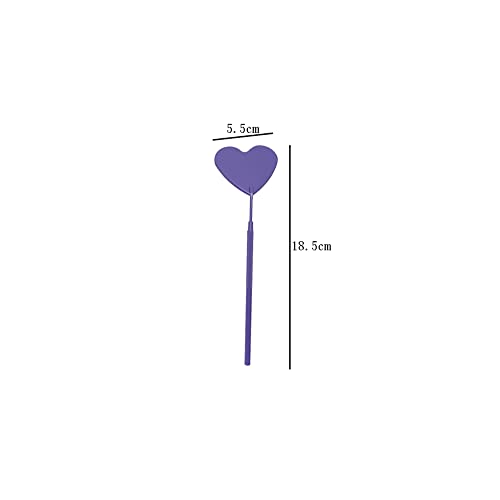 2 Pieces Eyelash Extension Mirror Heart Shape Eyelash Mirror Lash Mirror Detachable Eyelash Inspection Mirror Stainless Steel Lash Extension Mirror Makeup Inspection Mirror, Purple