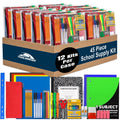 12-Pack 45-Piece Stationery Supply Kit Set with Notebooks, Folders, Pens, Pencils, Crayons & More