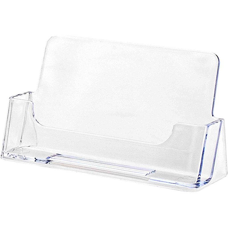 12 Pack Clear Plastic Business Card Holders Display Stand Organizer