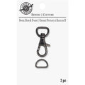 Gunmetal Swivel Hook & D-Ring Set for Crafts and Bags, 12 Pack