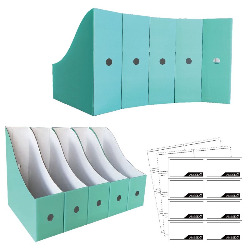 12 Pack Cardboard Magazine Holders - Foldable Desk File Organizers for Office & School