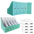 12 Pack Cardboard Magazine Holders - Foldable Desk File Organizers for Office & School