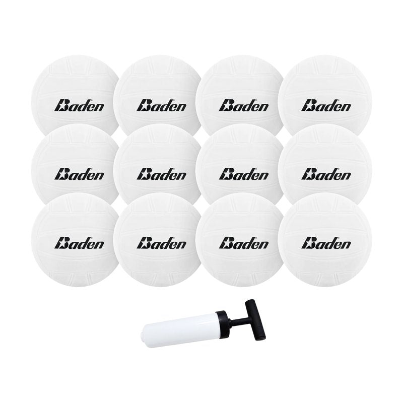 Mini Volleyball Set with Pump - 12 Pack, 4 Inch Durable Vinyl Balls