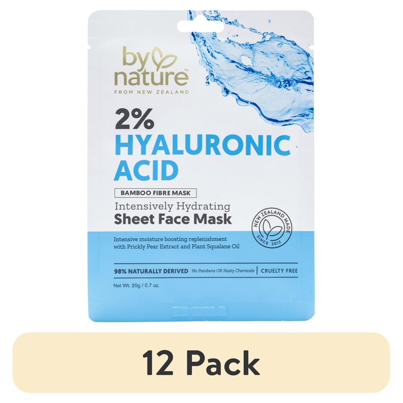 Hydrating Face Mask with Hyaluronic Acid 12 Pack - Deep Moisture & Replenishment