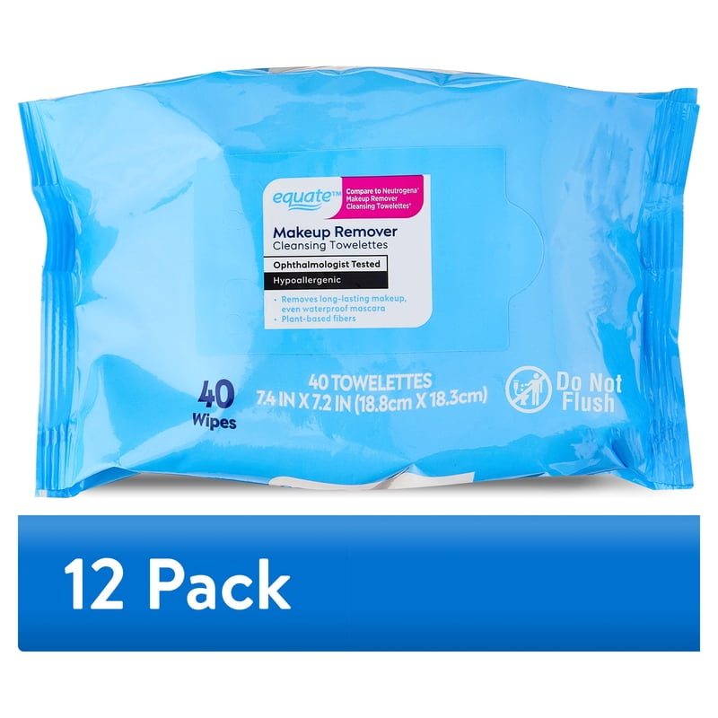 Makeup Remover Cleansing Towelettes - Micellar, Hypoallergenic, 40 Count
