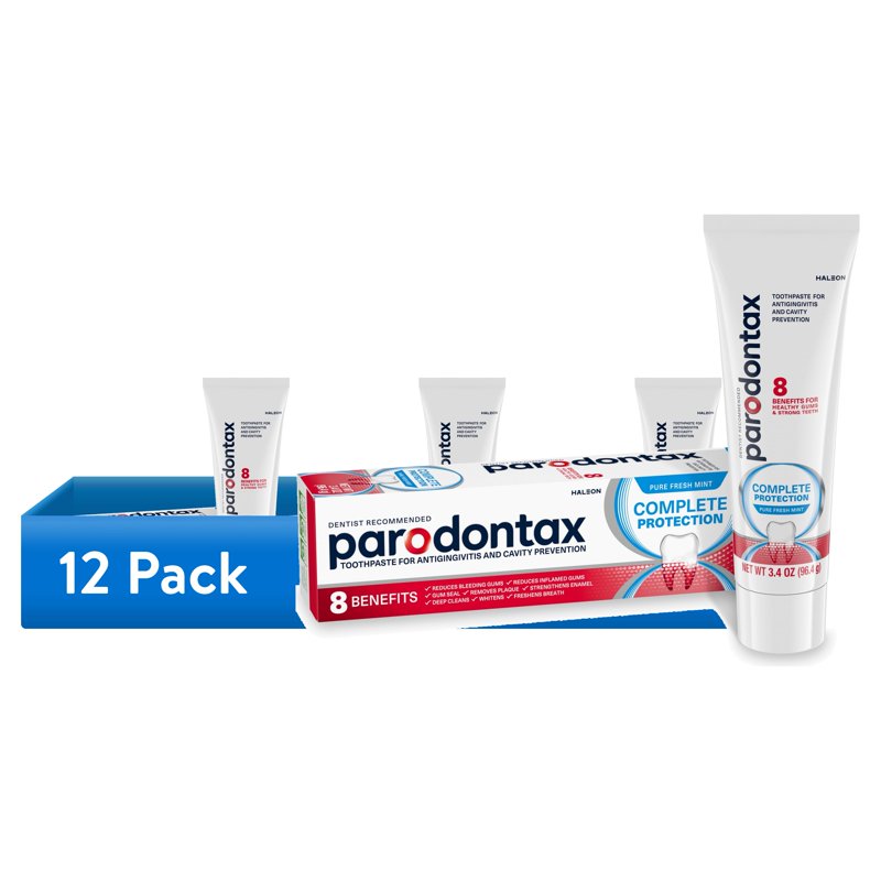 (12 Pack) Parodontax Complete Protection Toothpaste for Bleeding Gums - Pure Fresh Mint 3.4 oz