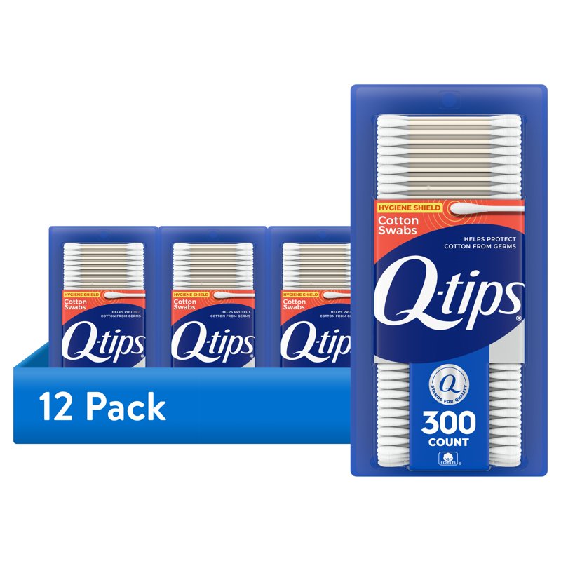 Cotton Swabs Pack of 12 - Soft Cotton Tips for First Aid, Beauty & Baby Care