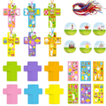 Easter DIY Craft Kit with Cross, Egg & Bunny Stickers - Kids Handmade Decorations