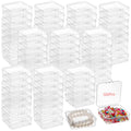 120PCS Small Plastic Bead Storage Containers with Hinged Lids - Clear Jewelry & Craft Organizer Boxes