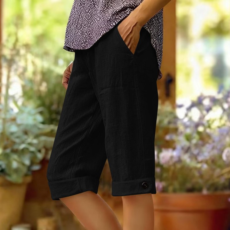 Plus Size Linen Cargo Pants for Women - Casual Outdoor Sport Trousers