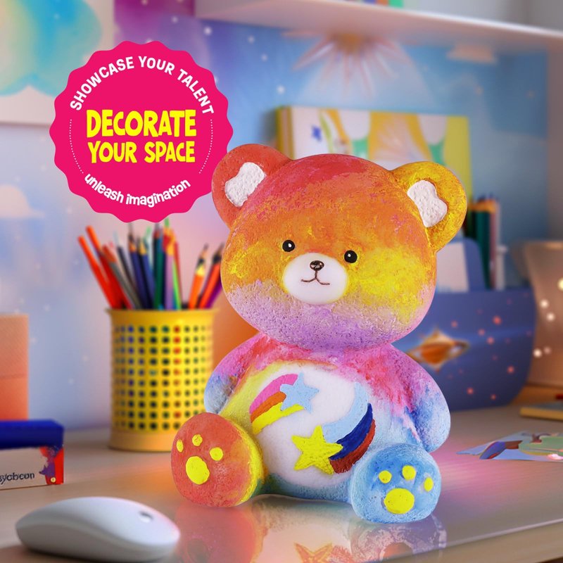 Kids Paint Your Own Bear Lamp Craft Kit - Art & Craft Supplies for Children