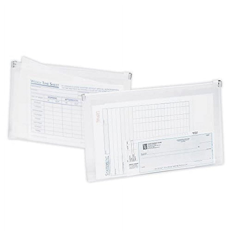 Clear Zipper Envelopes for Checks - Pack of 3 Office Supplies