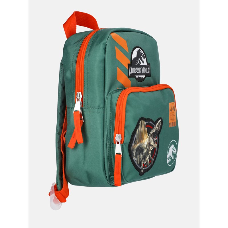 Kids Jurassic World Mini Backpack 10-inch School Bag with Dinosaur Patches