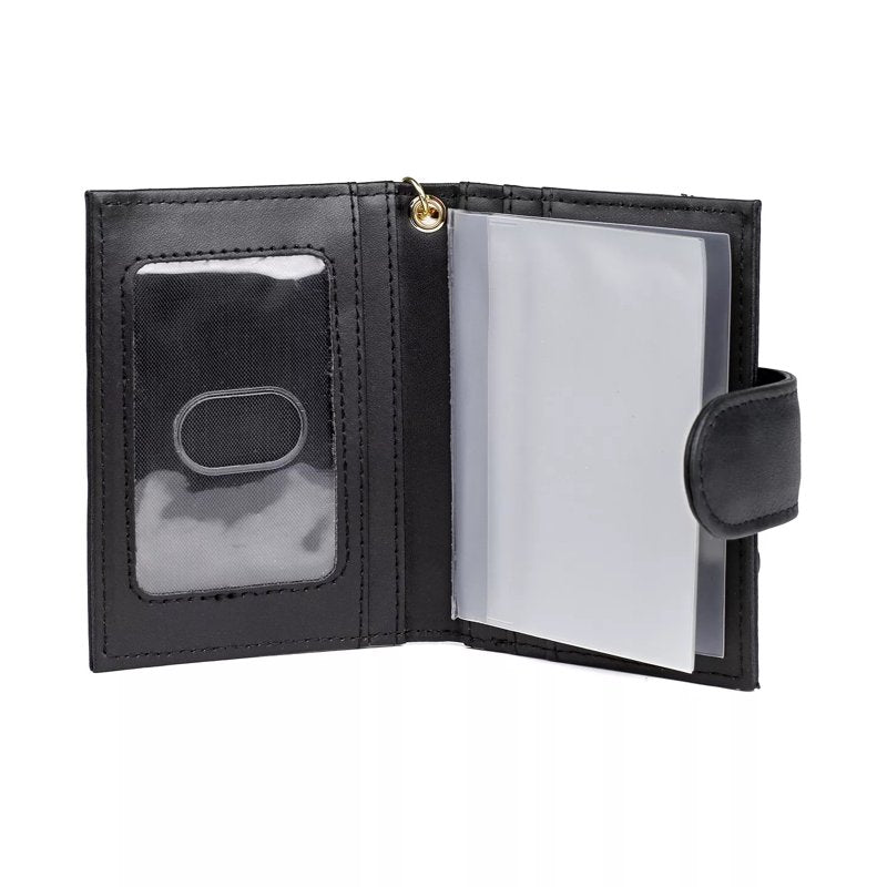 Leather Card Case for Women with Multiple Slots & Zipper Pocket - Black, Blue, Brown, Red
