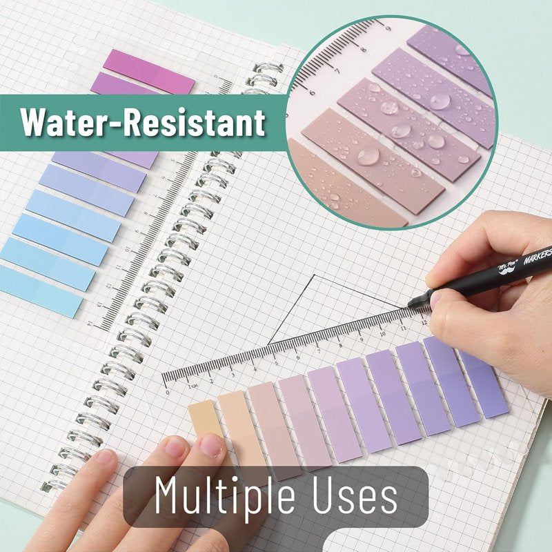 Multicolor Self-Adhesive Index Tabs - Repositionable 1600 Pack for Office & School