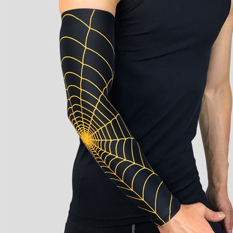 UV Sun Spider Web Pattern Arm Sleeves - Breathable Compression Sports Sleeves