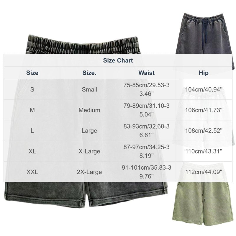 Men's Cotton Gym Shorts with Pockets Elastic Waist Casual Sportswear