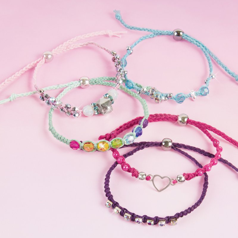 DIY Rainbow Bling Bracelets Kit for Kids & Tweens - Create 5 Unique Jewelry Crafts