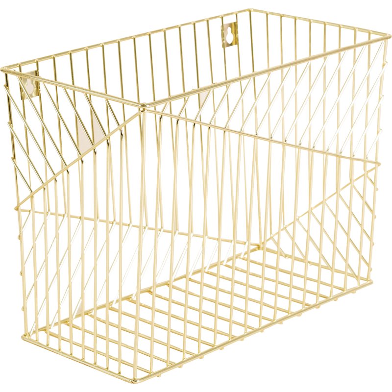 Gold Hanging File Basket for Office & Desk Organization