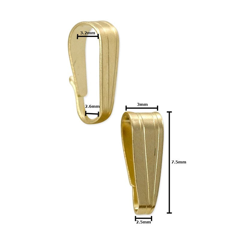 14K Solid Gold Snap Bail for Pendants and Charms - 6.5x2.5mm
