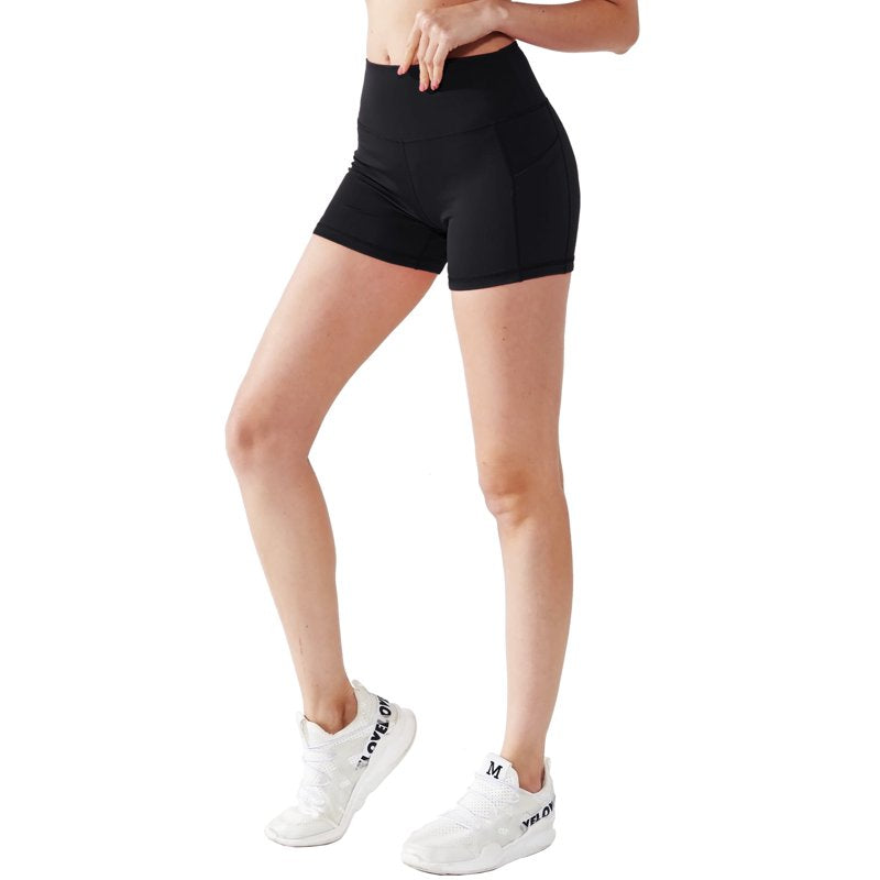High Waist Women's Athletic Shorts 3-Pack with Pockets for Yoga & Workout