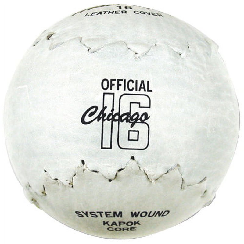 16-Inch Youth Softball with White Leather Cover and Kapok Center