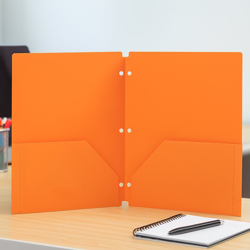 7-Color Plastic Folder Set with 2 Pockets & Card Slot for School & Office