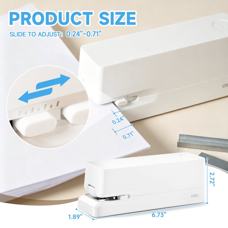 Electric Stapler for Office 25 Sheets with Staples & Remover - White & Black Options