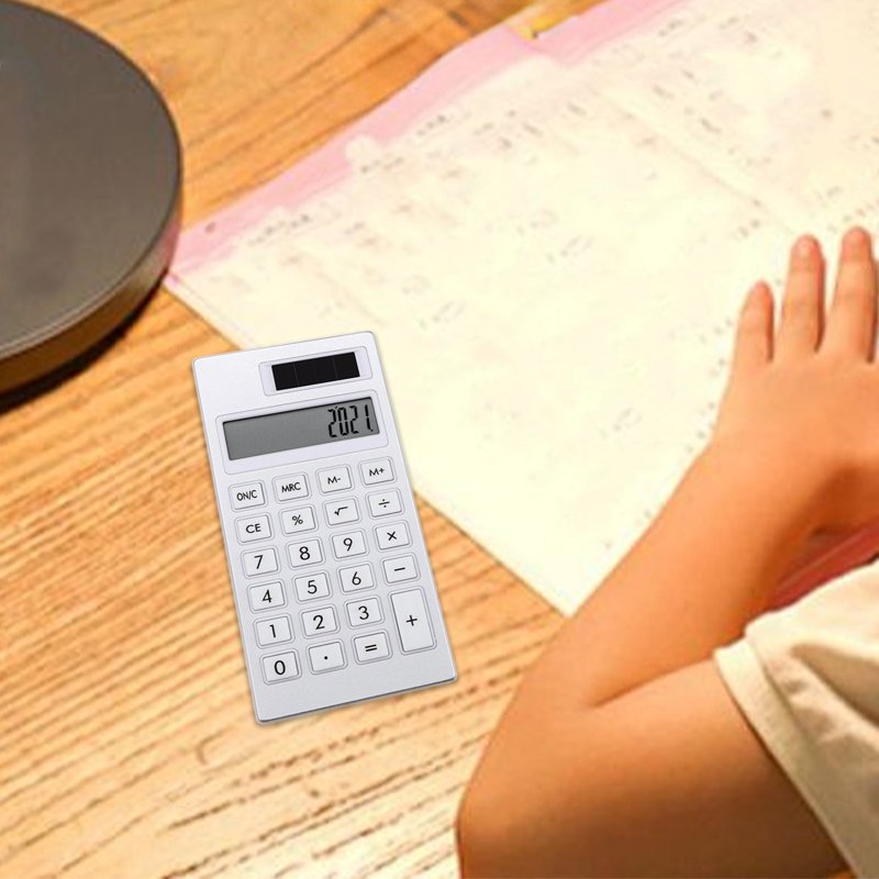 12-Digit Solar Calculator Portable Mini with Aluminum Alloy Body for Students & Professionals