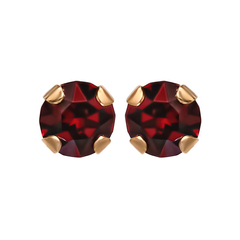 Girls Tween 14K Gold Birthstone Stud Earrings - February Crystal Jewelry