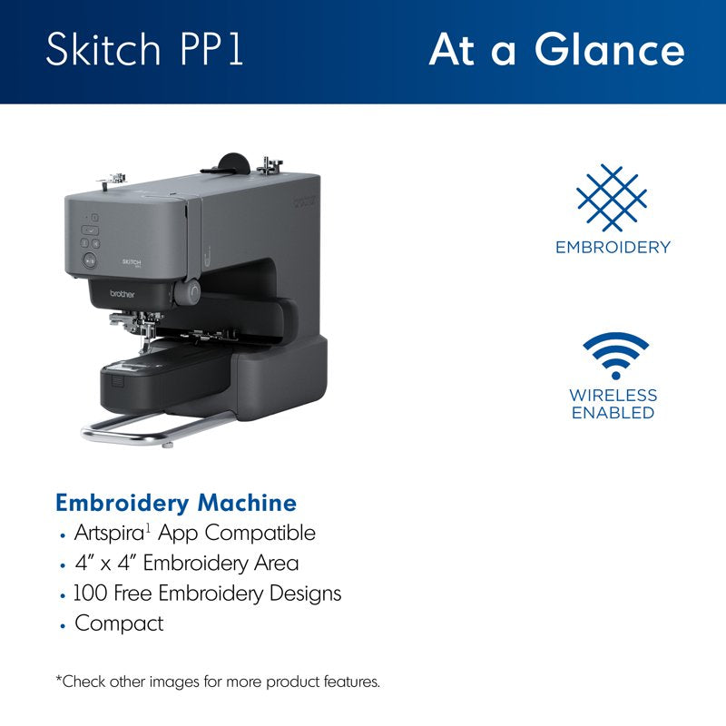 Brother Single-Needle Embroidery Machine with 4x4 Inch Area & Artspira Connectivity