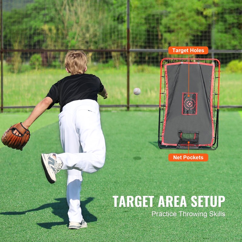 Baseball and Softball Rebounder Net 3.5x4.5 ft Pitching & Fielding Practice Trainer