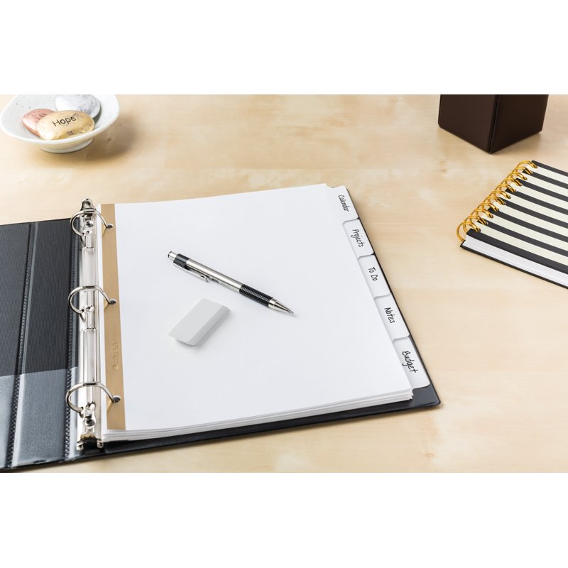 Write & Erase Divider Tabs - Reusable Big Tab Paper Dividers, 5 Sets of 23075