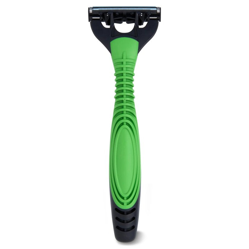 Disposable Razor Set - Men’s 3-Blade Sensitive Shavers, Green & Black, 8 Count